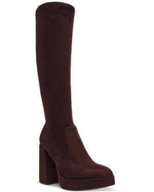 Steve Madden Twain Platform Knee-high Stretch Boots - Red