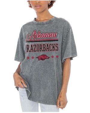 Gameday Couture Arkansas Razorbacks Here To Play Oversized T-shirt - Gray