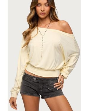Edikted Caisynne One Shoulder Top - Natural