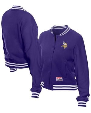 KTZ Minnesota Vikings Throwback Fleece Full-snap Jacket - Blue