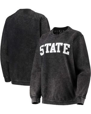 Pressbox Michigan State Spartans Comfy Cord Vintage-like Wash Basic Arch Pullover Sweatshirt - Black