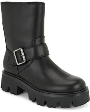 Nine West Ryder Moto Lug Sole Boots - Black