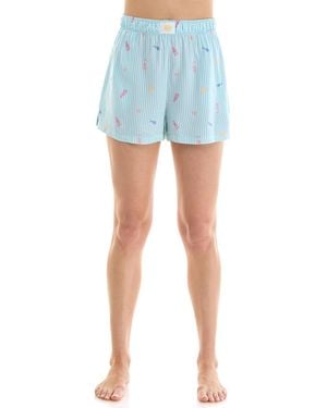 Roudelain Mid-rise Boxer Shorts - Blue