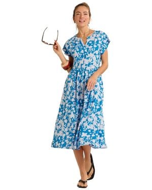 Brakeburn Ranieli Floral Print Midi Dress - Blue