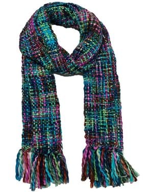 feel good Artisan Woven Stella 100% Recycled Acrylic Multi Colored Winter Scarf - Blue