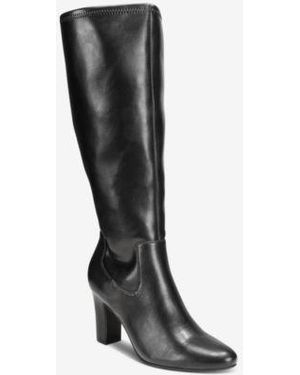 Style & Co. Style Co Mollyy Stretch Almond Toe Tall Boots Macys Exclusive - Black