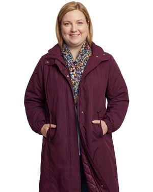 Woman Within Plus Size Long Hooded Taslon Jacket - Purple