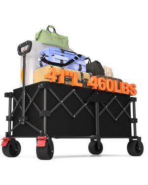 Gnuadz 41" Collapsible Folding Wagon All-terrain Wheels Utility Cart Camping - Metallic