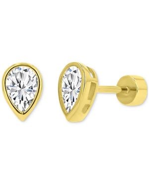 Macy's Cubic Zirconia Pear-shape Stud Earrings (1-1/2 Ct. T.w. - Metallic