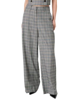 French Connection Matteo Wide-leg Plaid Pants - Gray