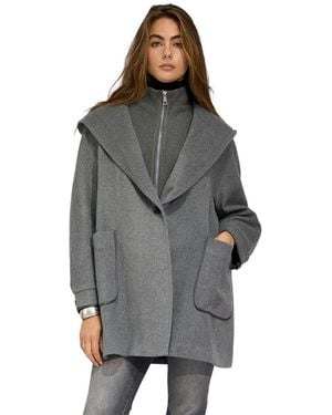 Belle & Bloom Next To You Hooded Wool Blend Coat - Gray