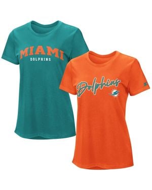 Starter 2-piece Aqua/orange Miami Dolphins T-shirt