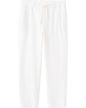 Mango New Now Relaxed-fit Cotton-linen Blend Pants - White
