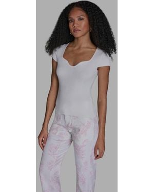 BCBGMAXAZRIA Sweetheart Neck Slim Fit Top - Multicolor