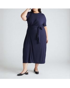 UNIVERSAL STANDARD Plus Size Delilah Liquid Jersey Dress - Blue