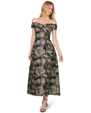 Adrianna Papell Off-the-shoulder Gown - Green