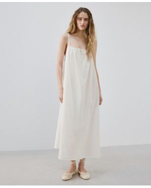 Mango Cotton Lace Nightgown - White