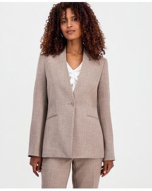 Kasper Collarless One-button Jacket - Gray