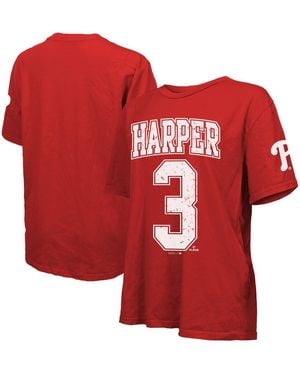 Majestic Bryce Harper Philadelphia Phillies Oversized Name Number T-shirt - Red
