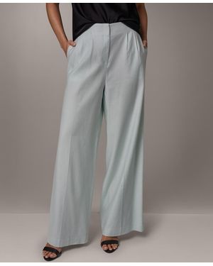Donna Karan Pleated Wide-leg Pants - Gray