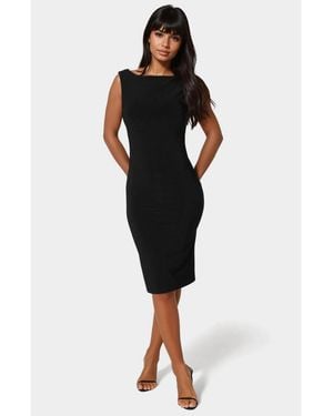 Bebe High Neck Open Back Midi Dress - Black