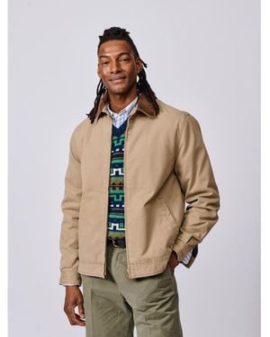 aubi Newland Canvas Harrington Utility Jacket - Natural
