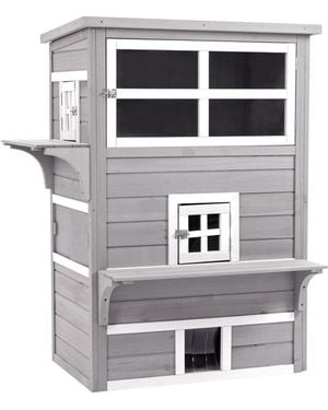 Rui Outdoor Cat House 3-tier Kitty Shelter - White