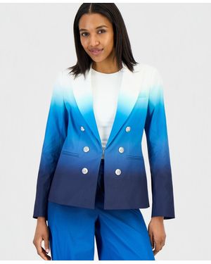 Tahari Ombre Faux-double-breasted Blazer - Blue