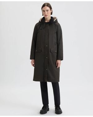 HUNTER Faux Fur-lined Hood Coat - Black