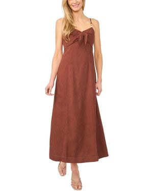 Cece Sleeveless V-neck Tank Midi Dress - Red