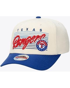 Mitchell & Ness And Texas Rangers Retro Lines Stretch Snapback Hat - White