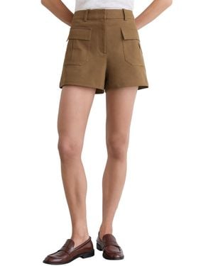 Reiss Britt Cotton Blend Shorts - Natural