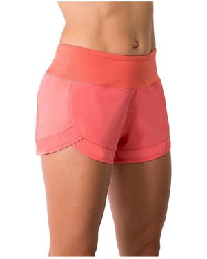 FURLING 3 Inch Lightweight Workout Running Shorts With Mesh Liner Zip Pocket - Red