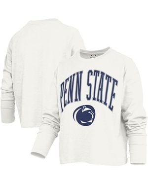 Pressbox Penn State Nittany Lions Motley Boxy Waist-length Long Sleeve T-shirt - White