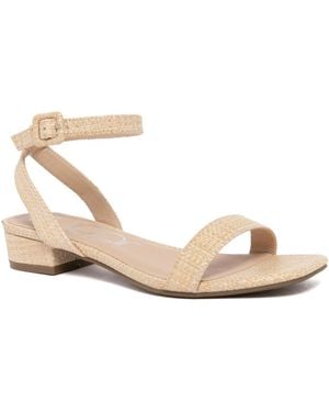 Sugar Umpire Ankle Strap Block Heel Sandals - Metallic
