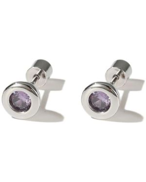 Classicharms Aurora Bezel Set Solitaire Stud Earrings - White