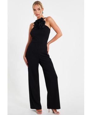 Quiz Scuba Crepe Halter Neck Jumpsuit - Blue