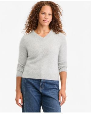 On 34th Brushed Cashmere V-neck Sweater - White