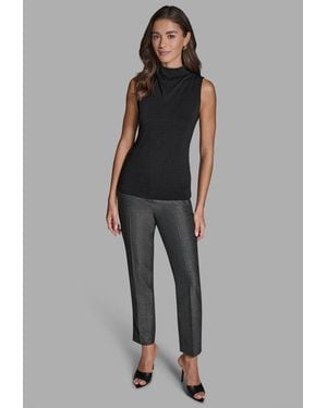 BCBGMAXAZRIA Mock Neck Sleeveless Top - Black
