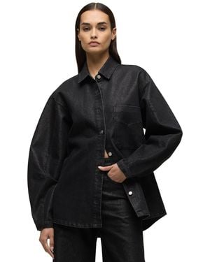 Hudson Jeans Barrel-sleeve Denim Shirt Jacket - Black