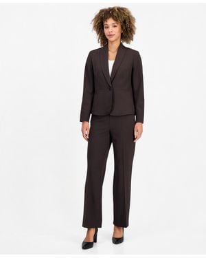 Le Suit Shawl-collar Wide-leg Jacket And Pants Suit - Black