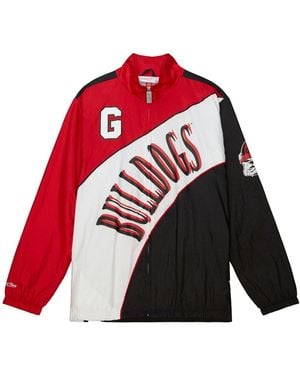 Mitchell & Ness Black/red Georgia Bulldogs Arched Retro Lined Full-zip Windbreaker Jacket