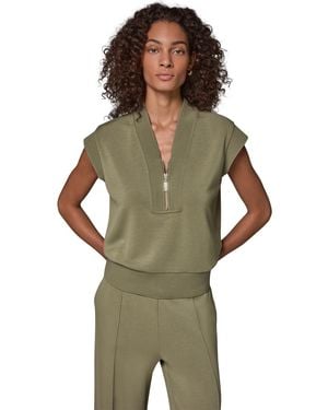 Donna Karan Weekend Half-zip V-neck Top - Green