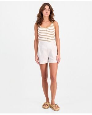 On 34th Linen-blend Tailored Pull-on Shorts - White