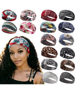 Peneyon Non-slip Stretchy Yoga Headbands - Multicolor