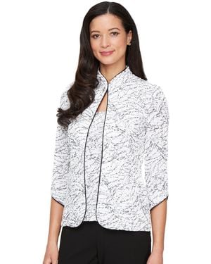 Alex Evenings Printed Jacket And Top Set - White