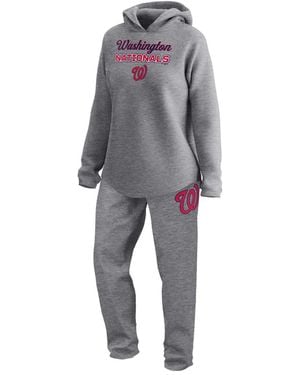 Fanatics Washington Nationals Legacy Pullover Hoodie And Sweatpants Set - Gray