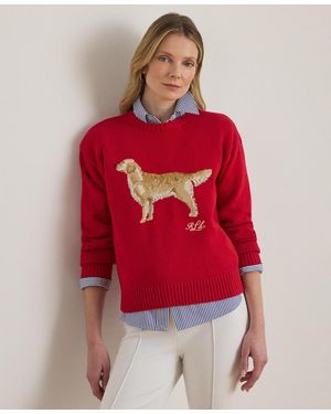 Ralph Lauren Cotton Dog Sweater - Red