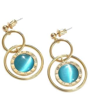 SOH Blue Circular Drop Earrings