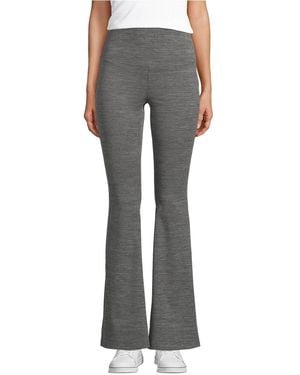 Lands' End Petite Active Hi Impact High Rise Slim Flare Pants - Gray